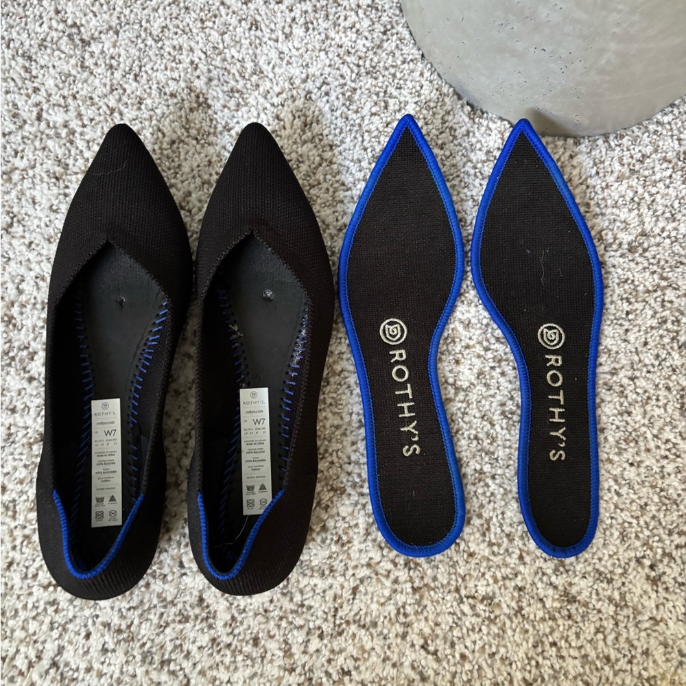 Rothy's Women's Black and Blue Flats - Picture 4 of 12
